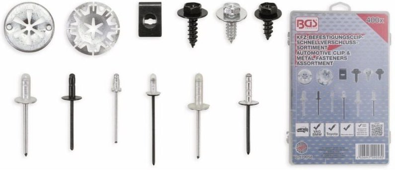 Bgs Technic - Kfz-Befestigungsclip-Sortiment für Audi, vw, Toyota, Mercedes-Benz, bmw 400-tlg.