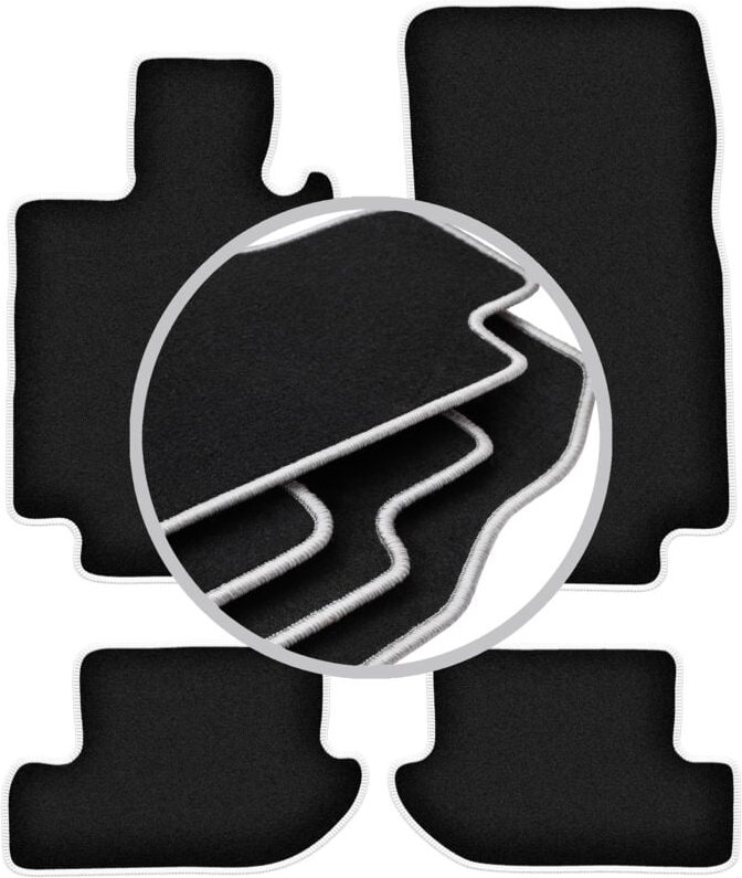 CARLUX-SILVER Autofußmatten für: Mercedes CL W215 Coupé (1999-1006)