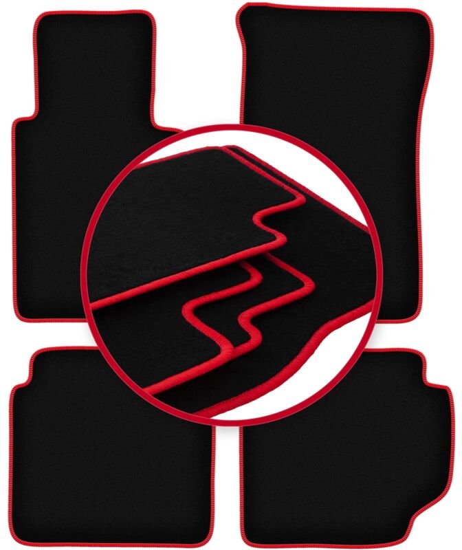 CARLUX-RED Autofußmatten für: Mercedes W116S Limousine (1972-1980)