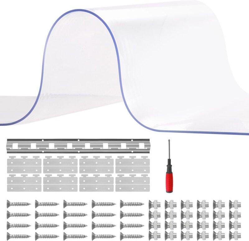 Streifenvorhang, 213,4 x 121,9 cm, 0,2 cm dick, 8 Stück, transparentes pvc für Gefrierschränke und Türen - Mophorn