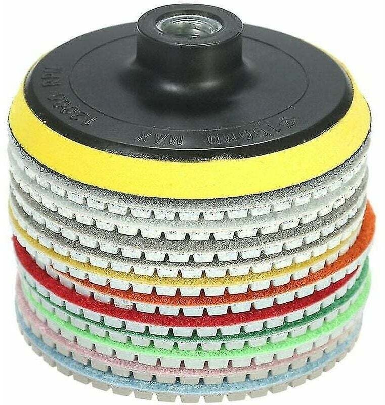 12 Sets mit 4 Zoll Diamant-Schleifpads (je 2 Stück für 30/50er Körnung + je 1 Stück für 100/200/400/800/1500/3000/6000er...