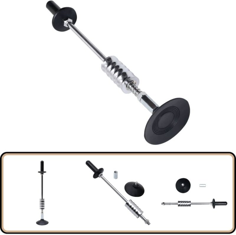 Gleithammer mit Saugnapf 59 cm Kohlenstoffstahl - Dellenentferner - Autolack Reparatur - Blechschaden Entfernen - Ausbeu...