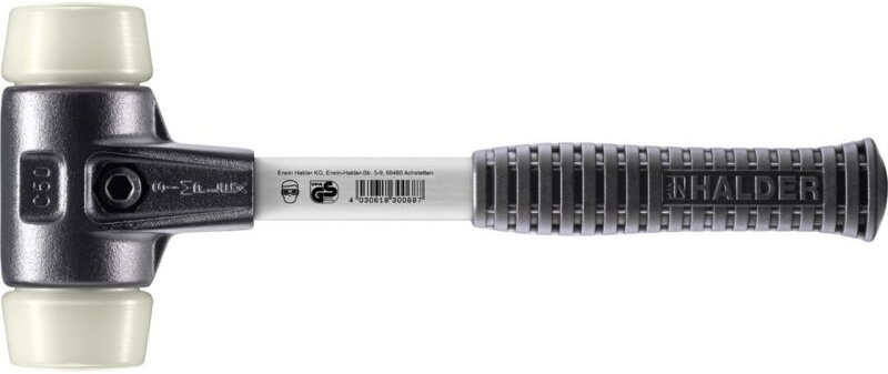 SIMPLEX-Schonhammer, Nylon mit verstärktem Tempergussgehäuse und Fiberglasstiel D=50 mm 3708.050