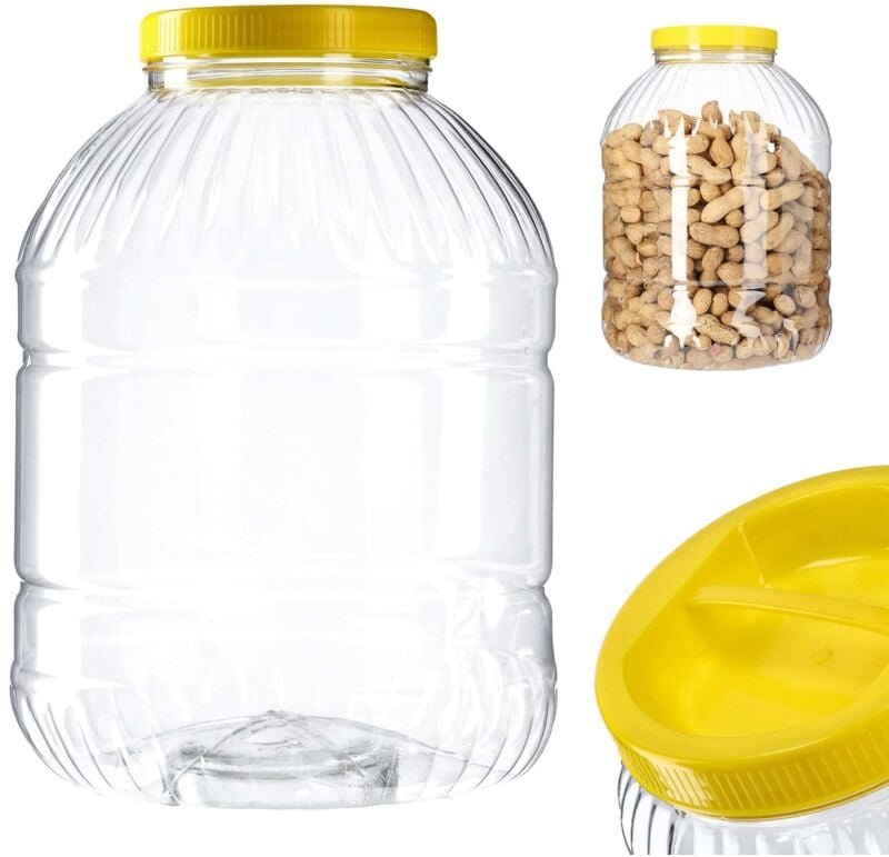 KADAX Vorratsdose mit Deckel, Vorratsbehälter aus Kunststoff, Einweckgefäß mit Griff, Plastikbehälte