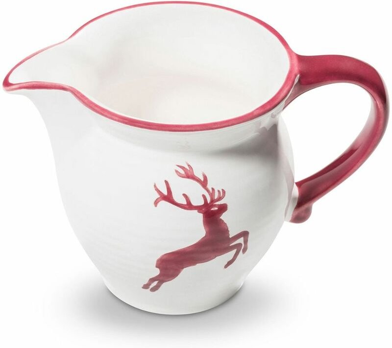Gmundner Keramik - Bordeauxr. Hirsch, Milchgießer Cup 0,3 Liter