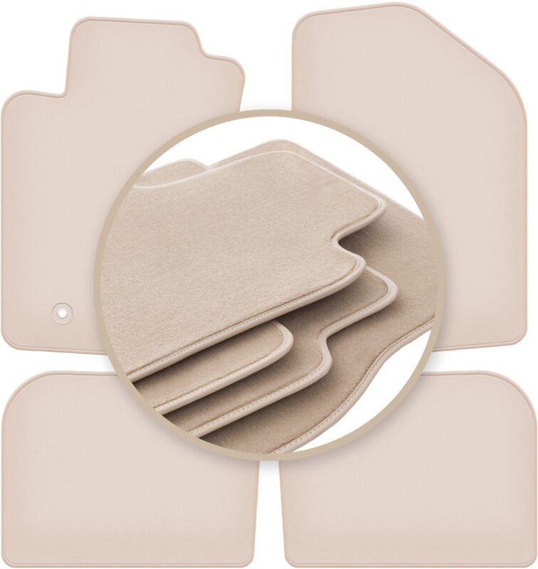 Beige PREMIUM-Matten für: Toyota Avensis II T25 Kombi, Liftback, Limousine 2003-2009