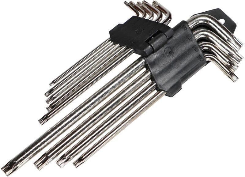Torx Winkelschlüsselsatz lang T10-T50 Stiftschlüsselsatz 9 teilig