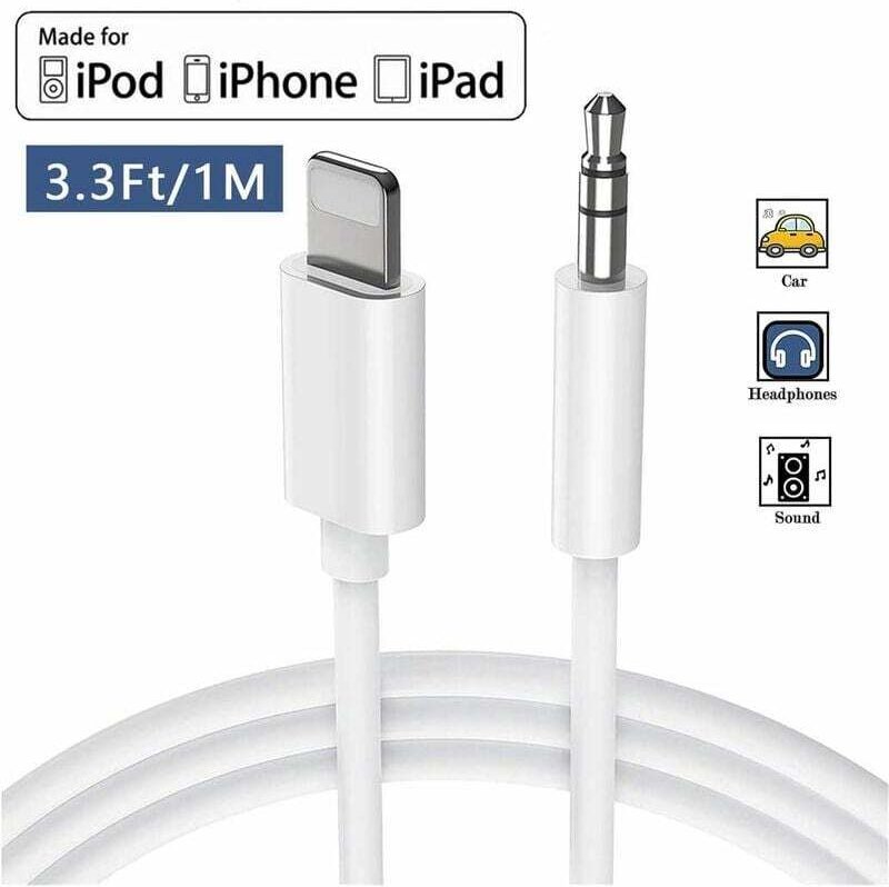 Thumbnail - Auto-AUX-Kabel für iPhone 11, Audiokabel Auxiliary auf 3,5 mm Premium-Audiokabel für iPhone 11 Pro / 11 Pro MAX / XS MAX...