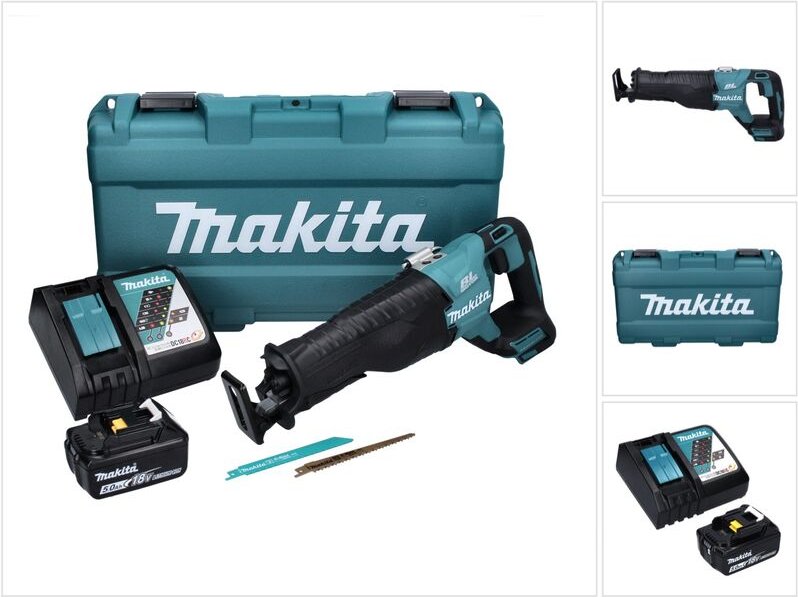Makita DJR 187 RT1K Akku Reciprosäge 18 V Brushless + 1x Akku 5,0 Ah + Ladegerät + Koffer