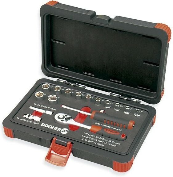 Dogher - sae 1/4 Sechskant-Steckschlüsselgehäuse 16-teilig 500-004