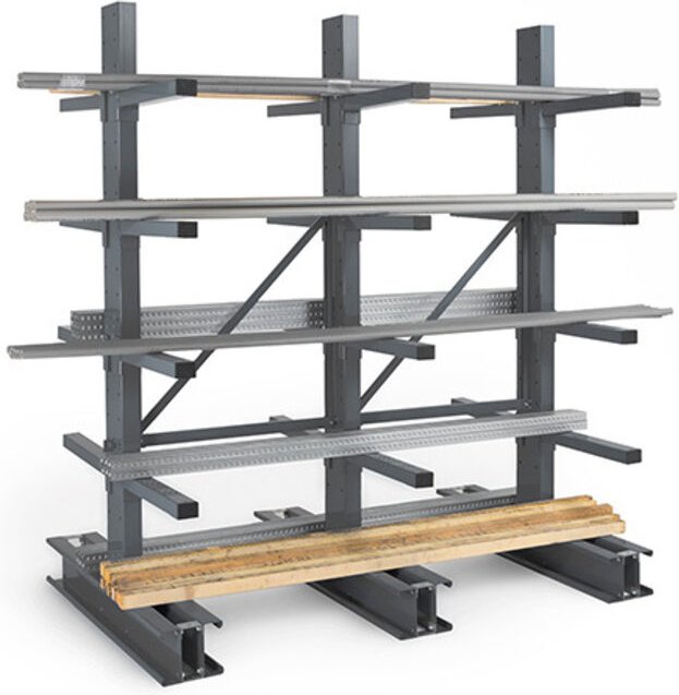 Kragarmregale 4 Ebenen 2 Seiten - nächstes Element: 2500x1500x2400mm - Nur in Verbindung mit einem Startmodul verwendbar...