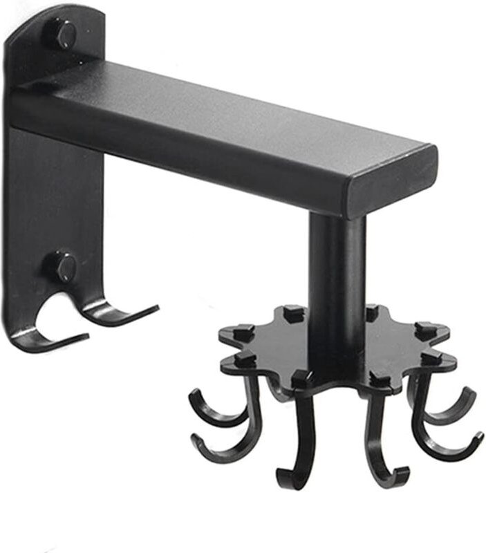 Drehbarer Küchenwandhaken, 360° drehbarer Küchenutensilienhalter, wandmontierter Küchenutensilienhalter mit 8 Haken für ...