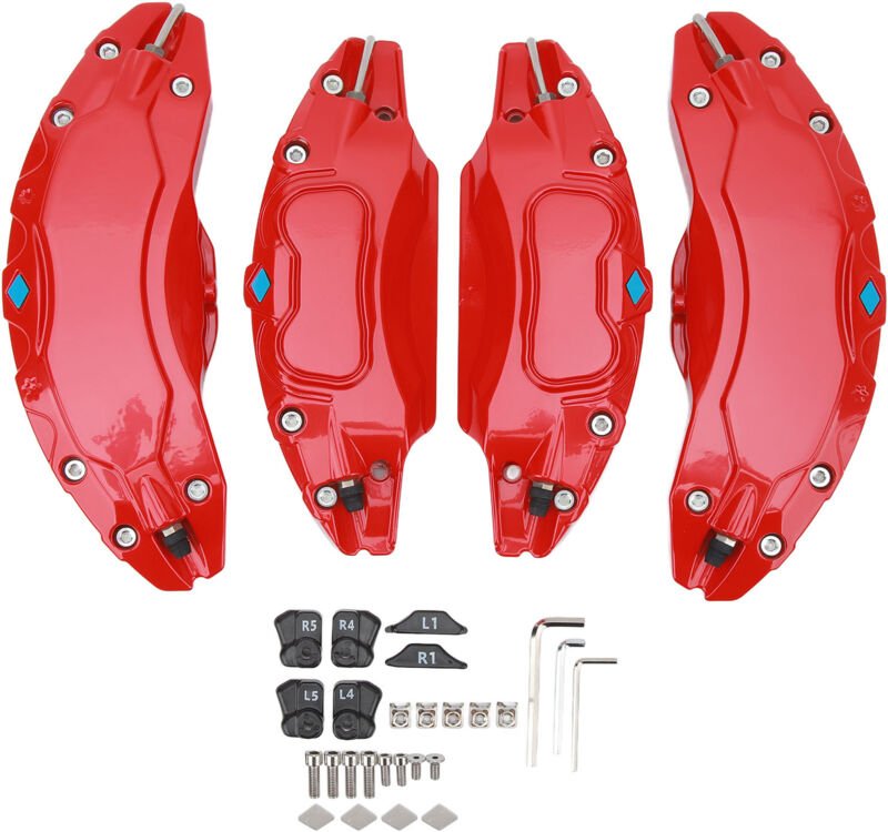 4 Stück 19 Zoll 20 Zoll Radnaben-Bremssattelabdeckungen, Aluminiumlegierung, Scheibenbremssattel-Schutz, Schutzabdeckung...