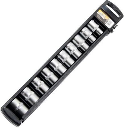 Blim - Satz of Steckschlüssel de - Größe: 10, 11, 12, 13, 14, 15, 16, 17, 18, 19mm - Größe 1/2' - hochfest - Farbe schwa...