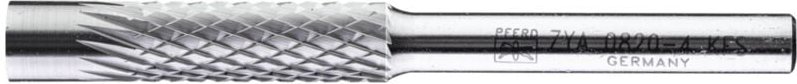 PFERD TOOLS Hartmetall Kopierfrässtift 7 mm Zylinder ZYA Ø08x30mm Schaft-Ø 6 mm Z4 universal mittel fein