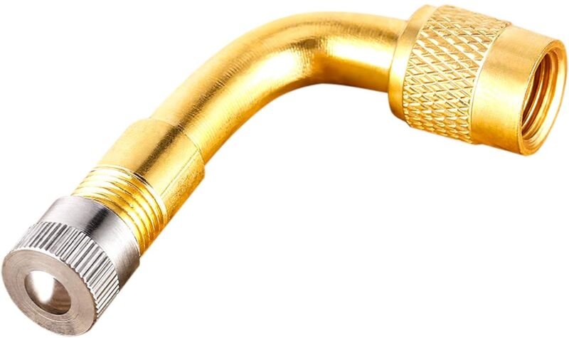 Reifenventilverlängerungsadapter, 90 Grad abgewinkelter Messing-Reifenschaftverlängerungsadapter für Auto, Motorrad, Fah...