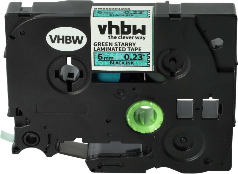 Vhbw - Schriftband-Kassette kompatibel mit Brother pt 1000, 1200, 1090, 1080, 1010 Etiketten-Drucker 8m x 6mm Schwarz au...