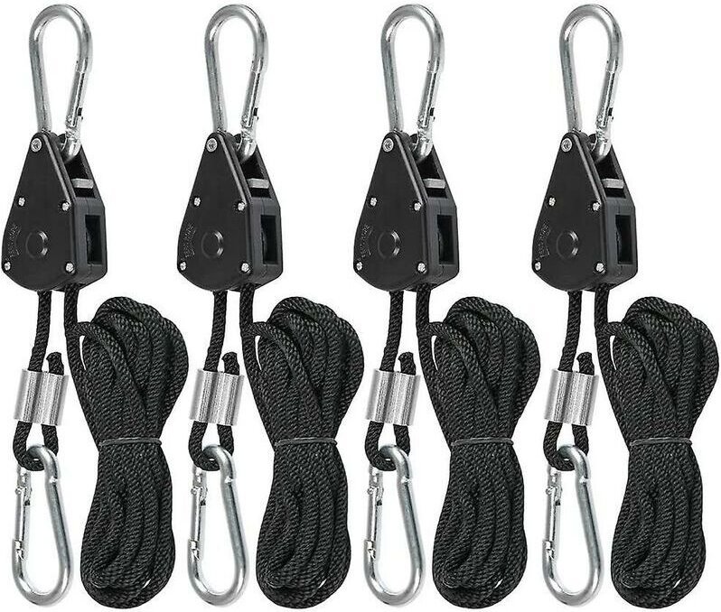 SHINING HOUSE Hebeband, Metallrolle, Markisenzelt, Seilspanner (2 Paar, Schwarz)