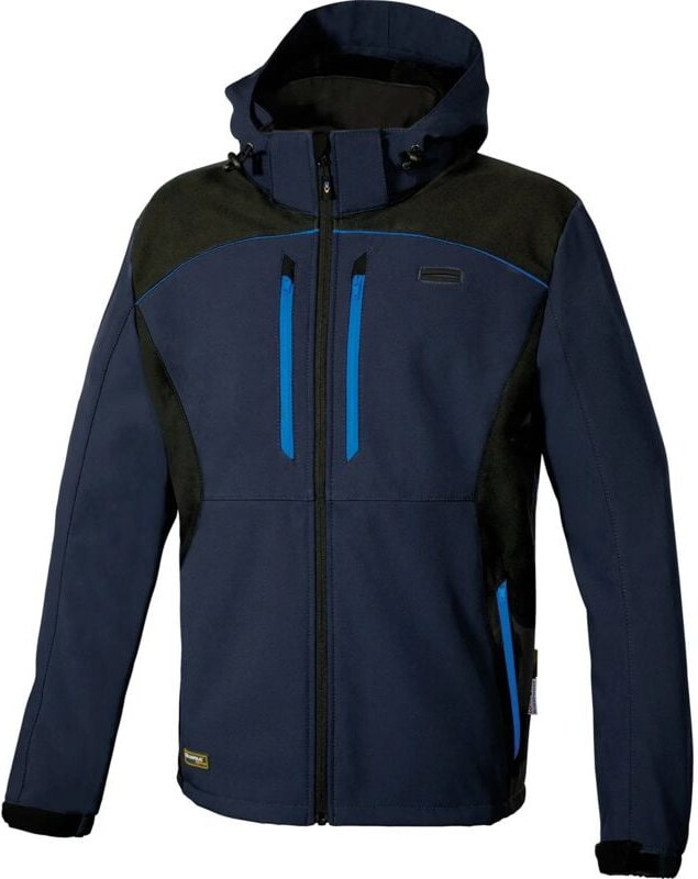 Arbeits-Softshelljacke mit Kapuze KLARBO – Marineblau/Royal S – FR (44) – EU (46)