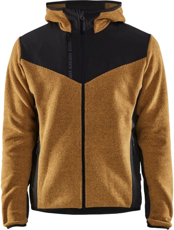 Arbeitsjacke aus Strick mit Softshell 5940 - Goldgelb/Schwarz XS