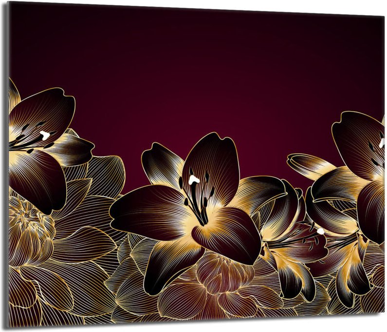 Glasschutzplatte für den Herd 60x52 Orchidea
