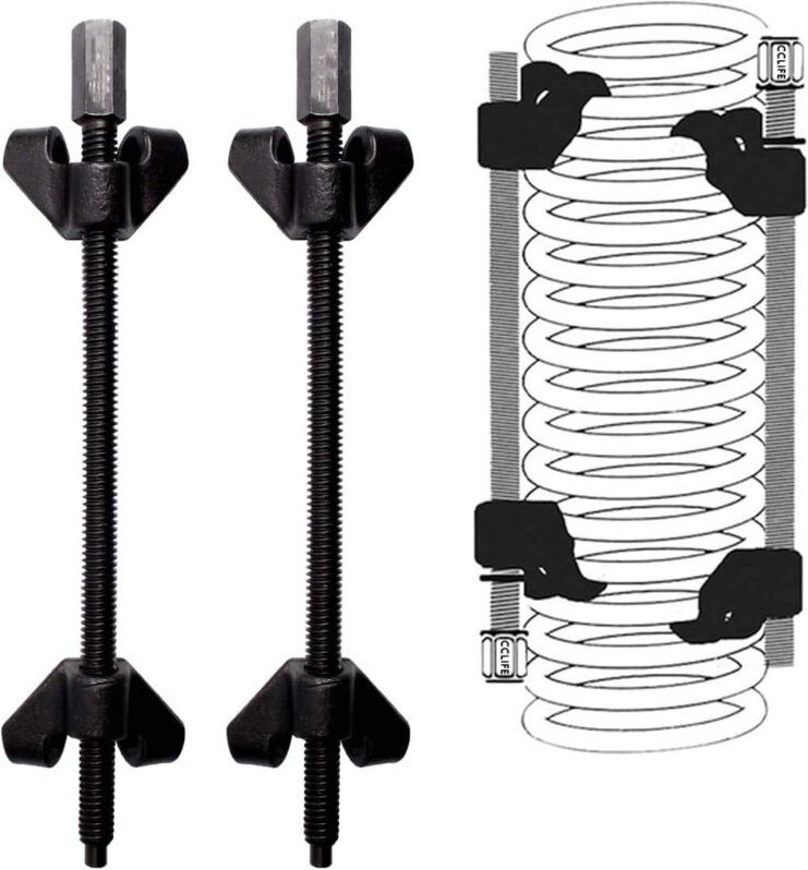 Csparkv - 2 Stück Kompressorfeder-Stoßdämpfer 370 mm – Auto-Stoßdämpferklaue