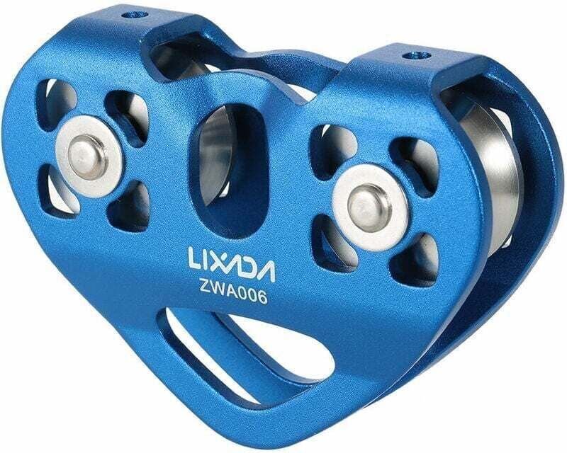 30 kN Kabelwagen-Umlenkrolle mit Kugellager, Klettern, Höhlenforschung, Höhenarbeiten, Rettung (blau)