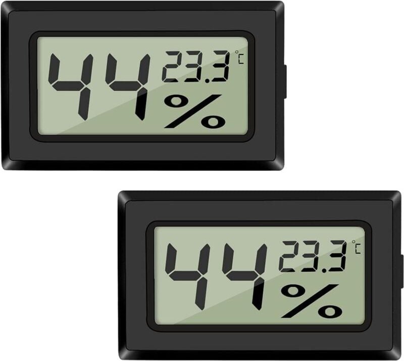 SNQ - 2er-Pack digitales LCD-Temperatur- und Feuchtigkeitsmessgerät, Mini-Digital-Thermometer, Hygrometer und Feuchtigke...
