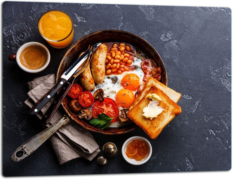 Glasschild Schneidebrett 52x40 Lebenmittel