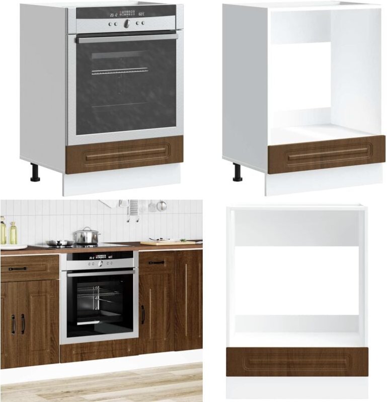 Herdumbauschrank Kalmar Braun Eichen-Optik Holzwerkstoff - Vidaxl