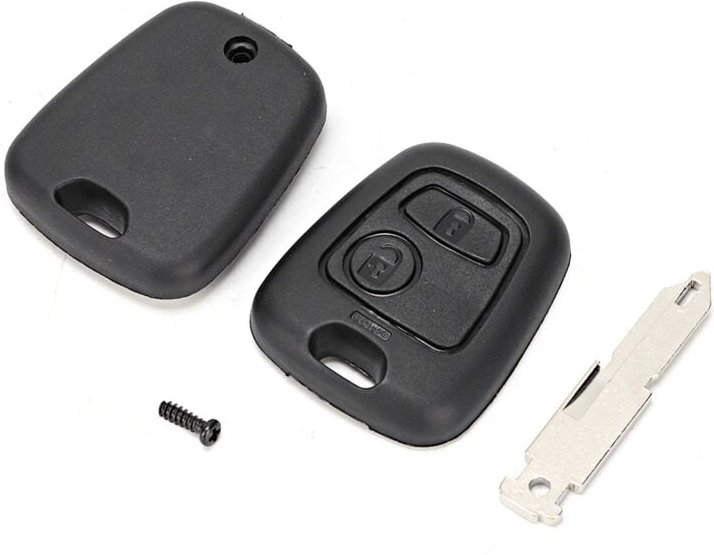Zoternen - 2 Tasten Schlüsselgehuse Autoschlüsseletui Abdeckung Ersatzzubehr Passend für Peugeot 206 306 307
