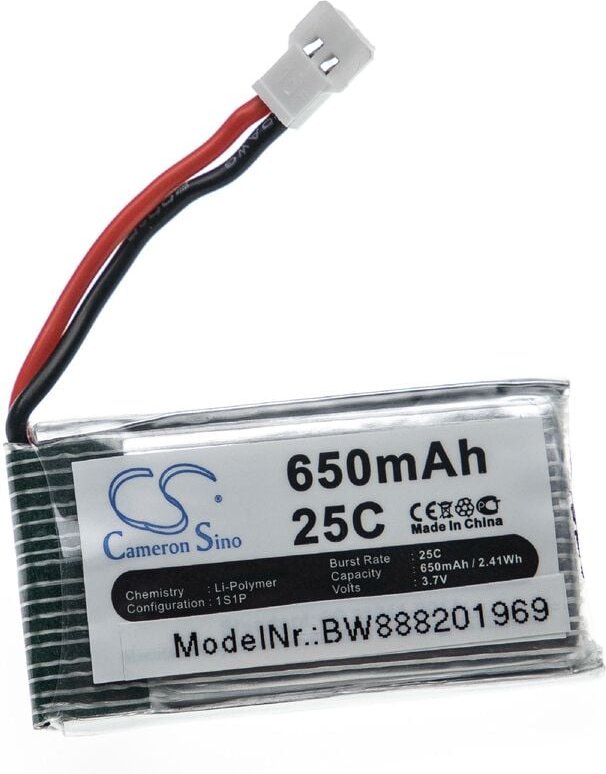 vhbw 1x Akku kompatibel mit JJRC H43WH, H37, H31, H6D, H5C, H9D Drohne Multicopter Quadrocopter (650 mAh, 3,7 V, Li-Poly...