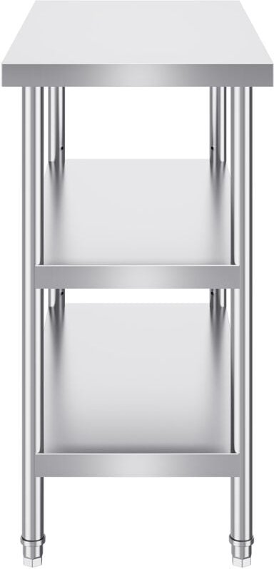 18 x 36 x 34 Zoll Edelstahl-Arbeitstisch zur Lebensmittelzubereitung, robuster gewerblicher Arbeitstisch mit 2 verstellb...