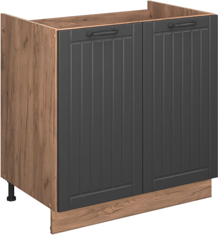 Spülenunterschrank Fame-Line, Dunkelgrau, 80 cm , AP Eiche, Vicco