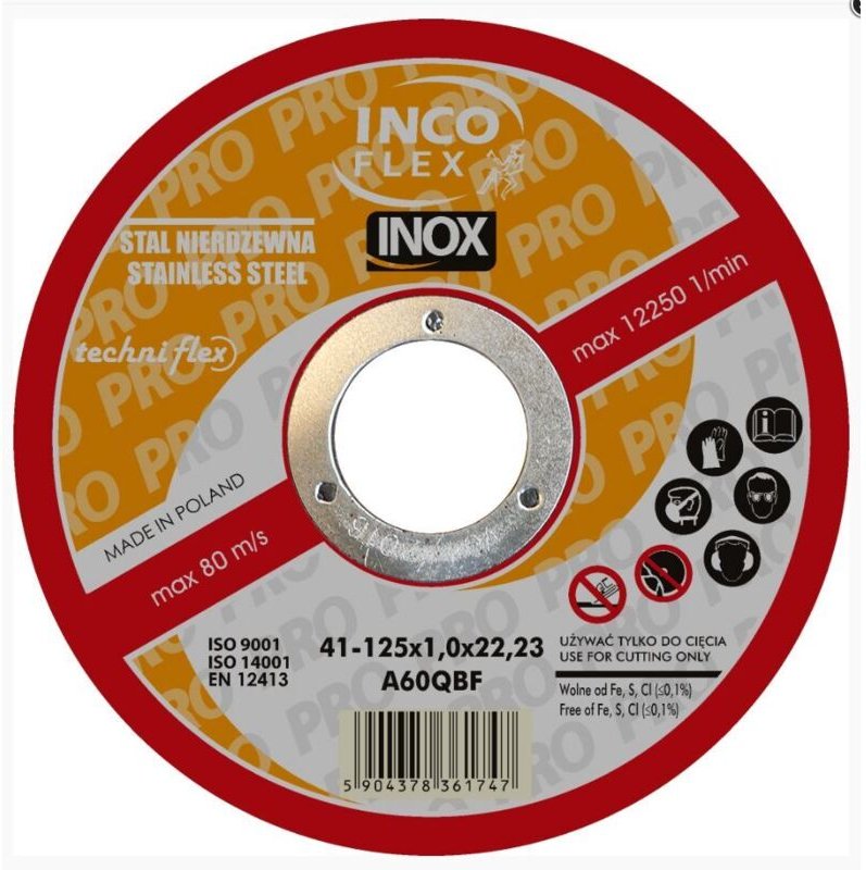 Flache Inox-Scheibe T1a 1251.022 - T1a 125 1 In