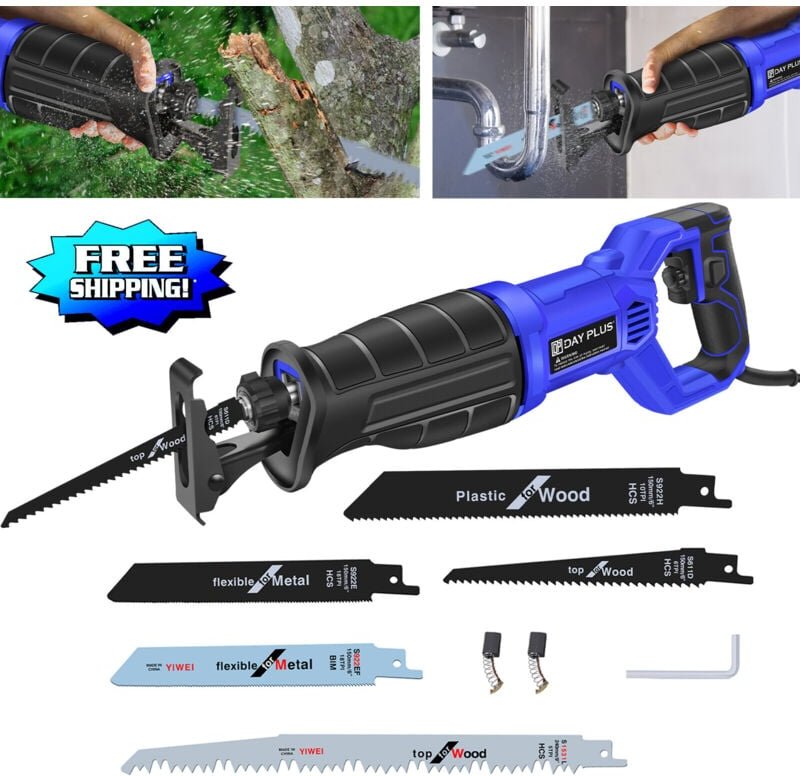 Dayplus - 2600W Elektrischer Säbelsäge mit Säbelsägeblatt 5 Stück Professional Reciprosäge