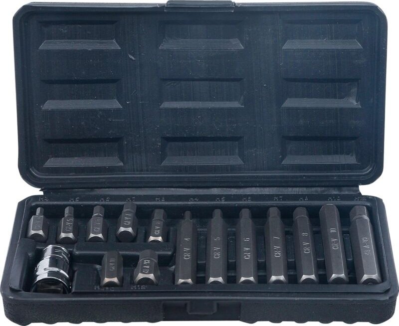 Bgs Technic - Bit-Satz Antrieb Außensechskant 10 mm (3/8') Innensechskant 15-tlg.