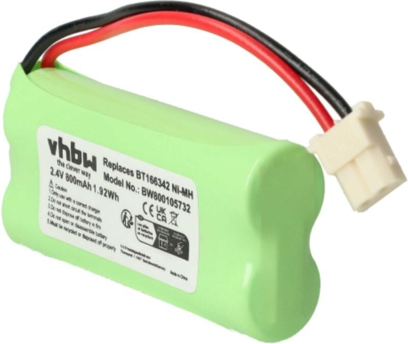 Vhbw - Akku Ersatz für V-Tech 43AAA70PS2, BT166342, BT266342 für Babyphone Babytalker (800mAh, 2,4V, NiMH)
