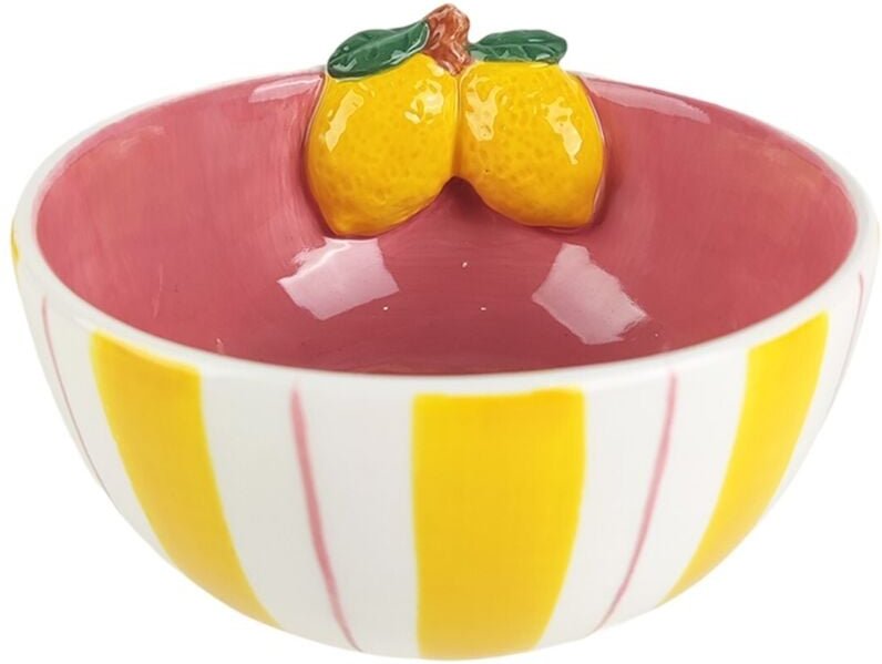Zitronen-Dekoschale aus Keramik für Küche und Esszimmer – ideal für Obst, Salate und als Tischdekoration