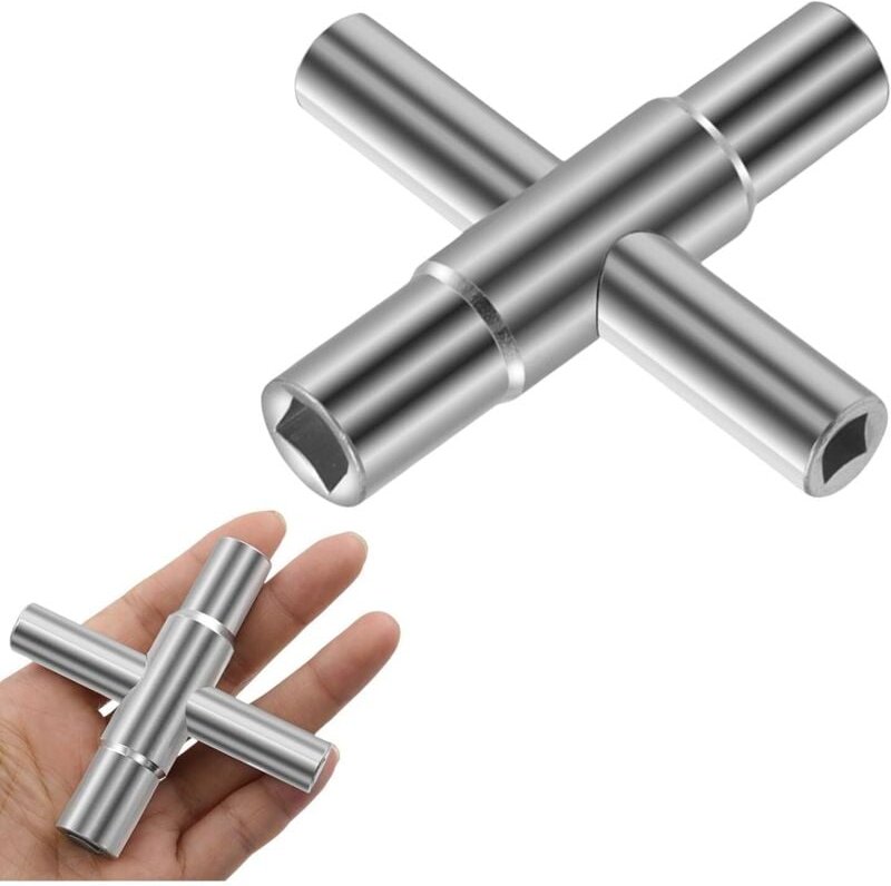 4-fach Vierkantschlüssel - Innenmaße: 6,5 mm / 7 mm / 8 mm / 9 mm - Vierkantschlüssel - Hausmeisterschlüssel - Entlüftun...