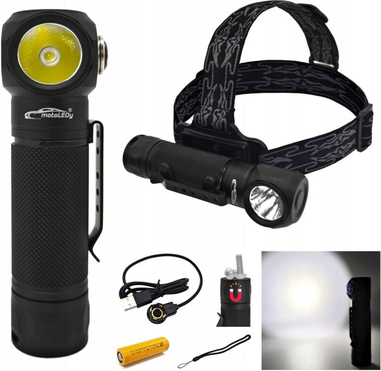 Taktische Multifunktions-LED-Stirnlampe 2-in-1 MotoLEDy