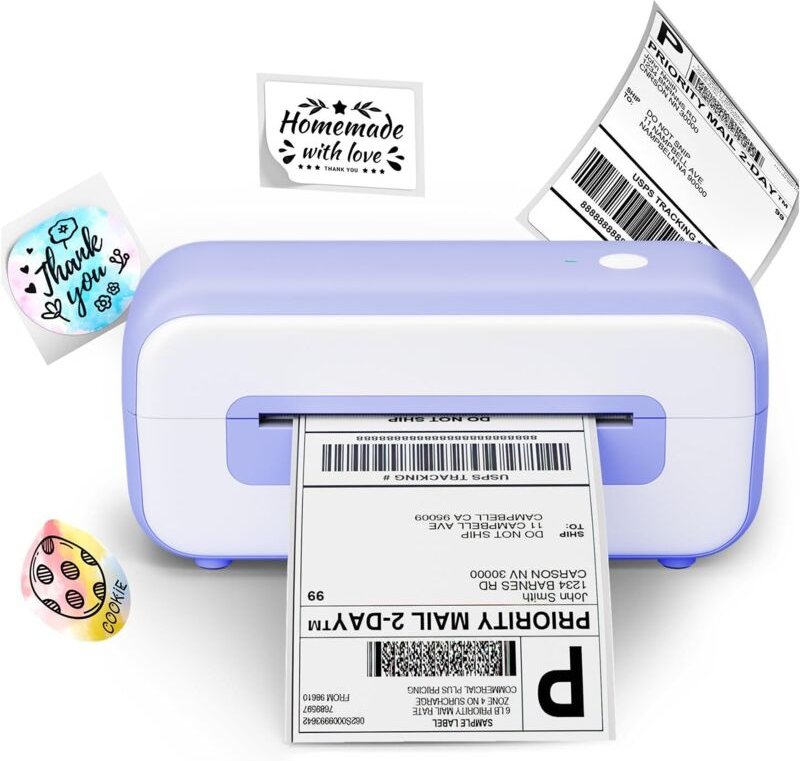 Thumbnail - Thermo-Versanddrucker, 4 x 6 kabelloser Thermodrucker für Pakete und kleine Heimunternehmen, kompatibel mit iPhone, Andr...