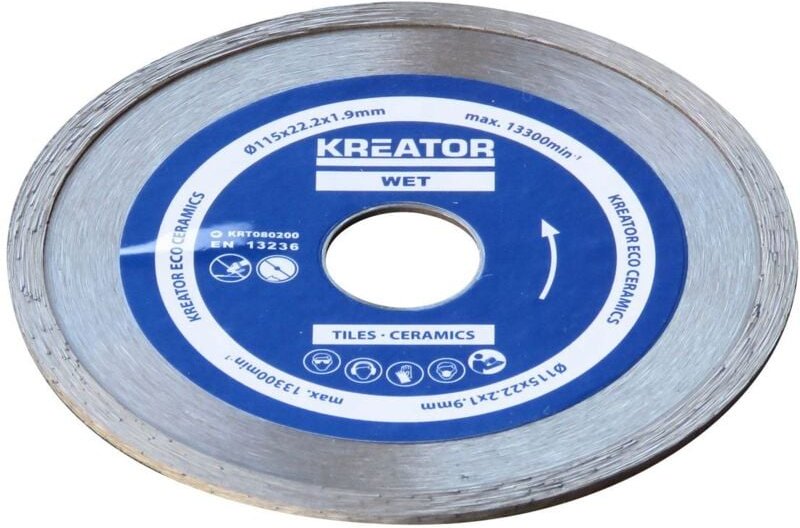 Diamanttrennscheibe für Fliesen und Steingut - Bohrung 22,2 mm 3 Scheiben 115 mm 1,9 mm Kreator