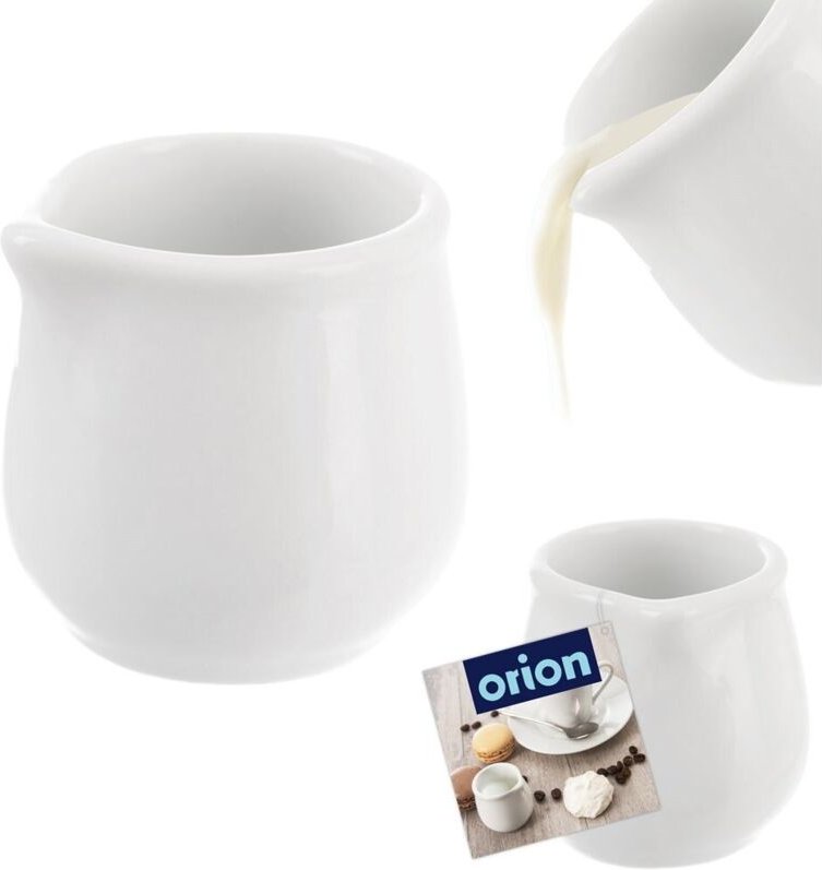 Small porcelain jug with practical spout for cream and milk