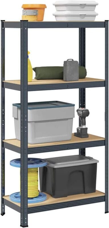 vidaXL Lagerregal mit 4 Böden Anthrazit Stahl & Holzwerkstoff