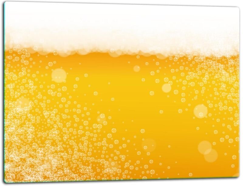 Glasschild Schneidebrett 52x40 Bier