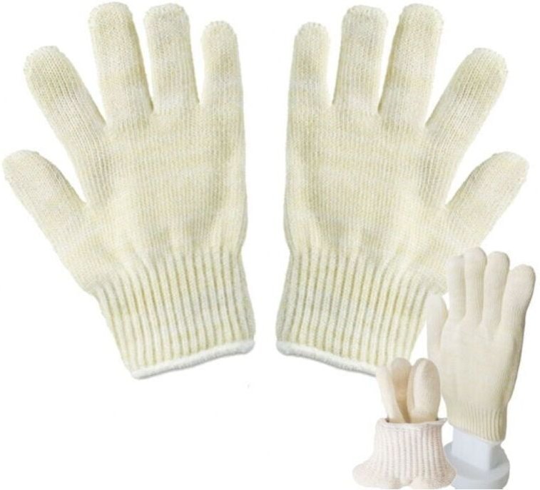 Hitzebeständige Handschuhe, Hitzebeständige Fäustlinge, Ofen, Kamin, Hitzebeständig Bis 100°C, Universalgröße, Beige (2 ...