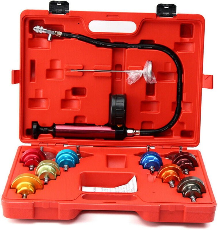 14-teiliger Kühlerdruckprüfer, Pumpenleck-Kühlsystem-Checker, Aluminiumadapter