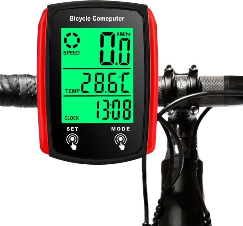 Fahrradcomputer, IP54 wasserdichter Fahrradcomputer-Kilometerzähler, 19 Funktionen mit LED-Hintergrundbeleuchtung, Touch...