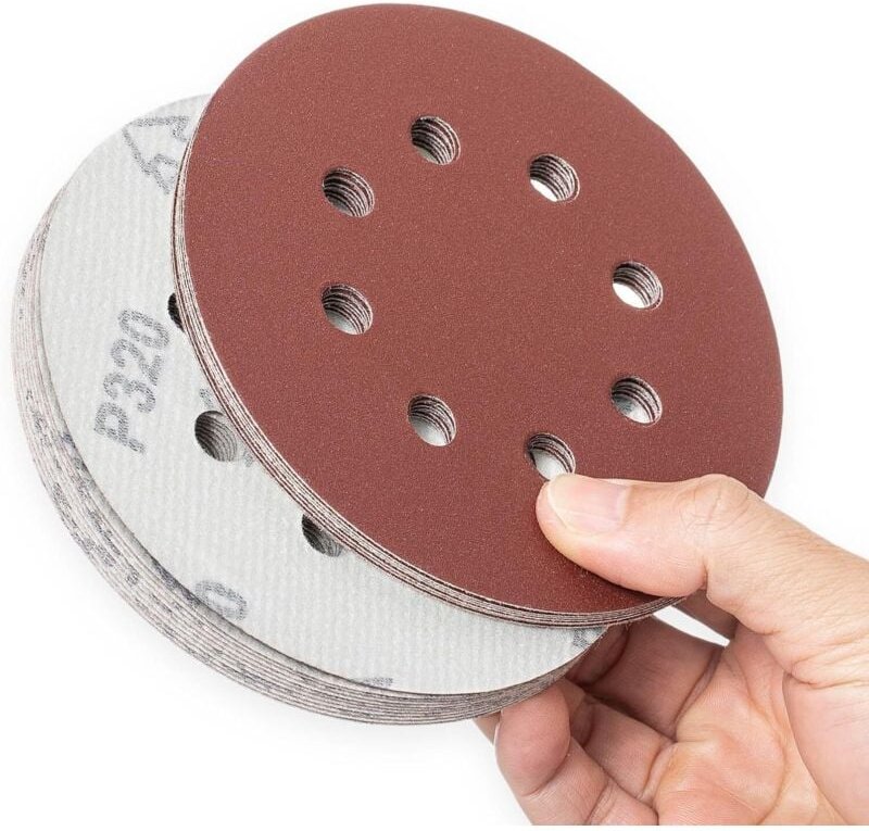 100 Stück Schleifscheiben, Schleifscheiben, Körnung 125 mm, ideal zum Schleifen/Polieren/Entrosten, HSDPS5M100,320